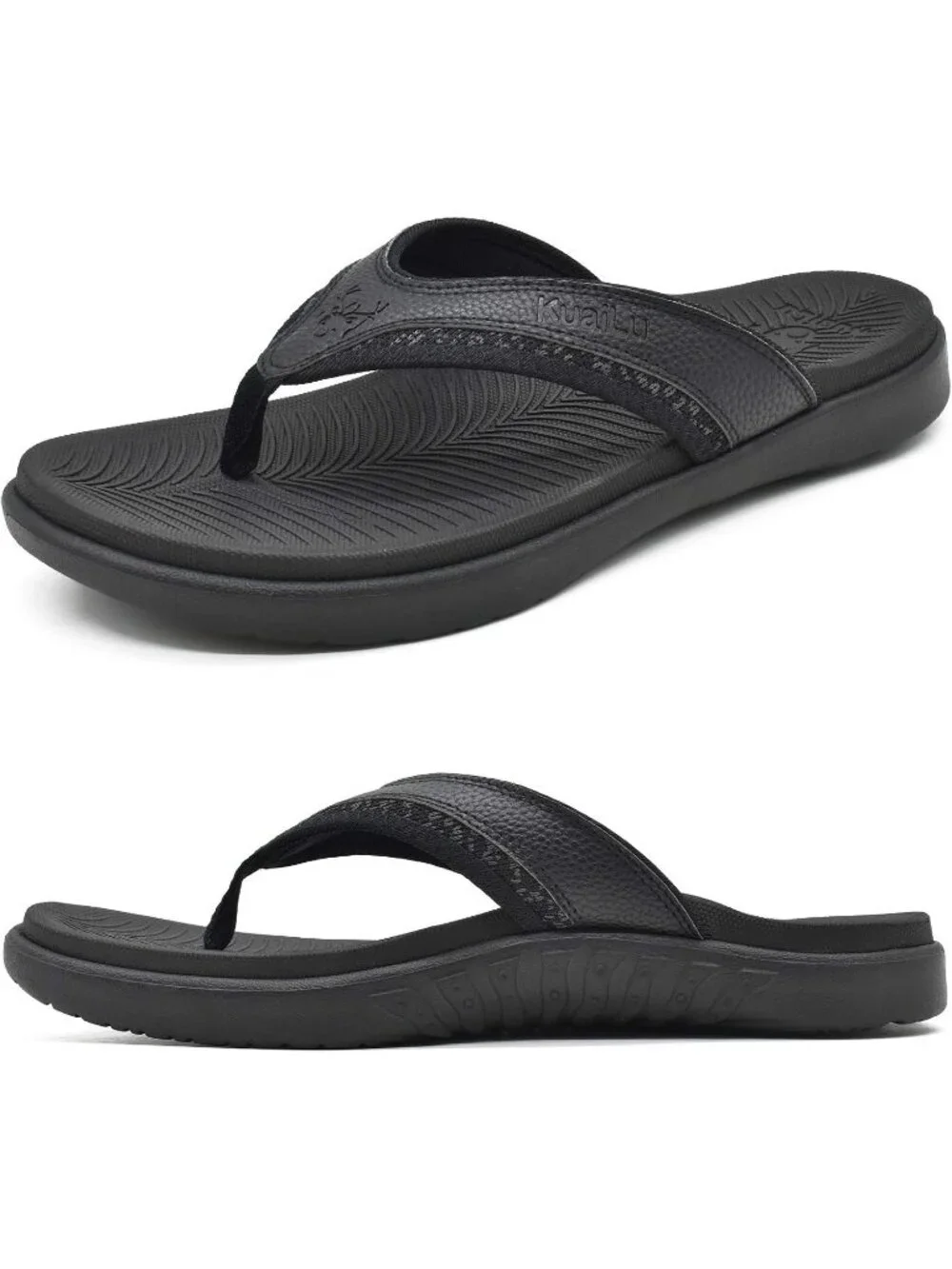 Men's Black Arch Support Sport Flip Flops Comfort Orthotic Thong Sandal Shoes